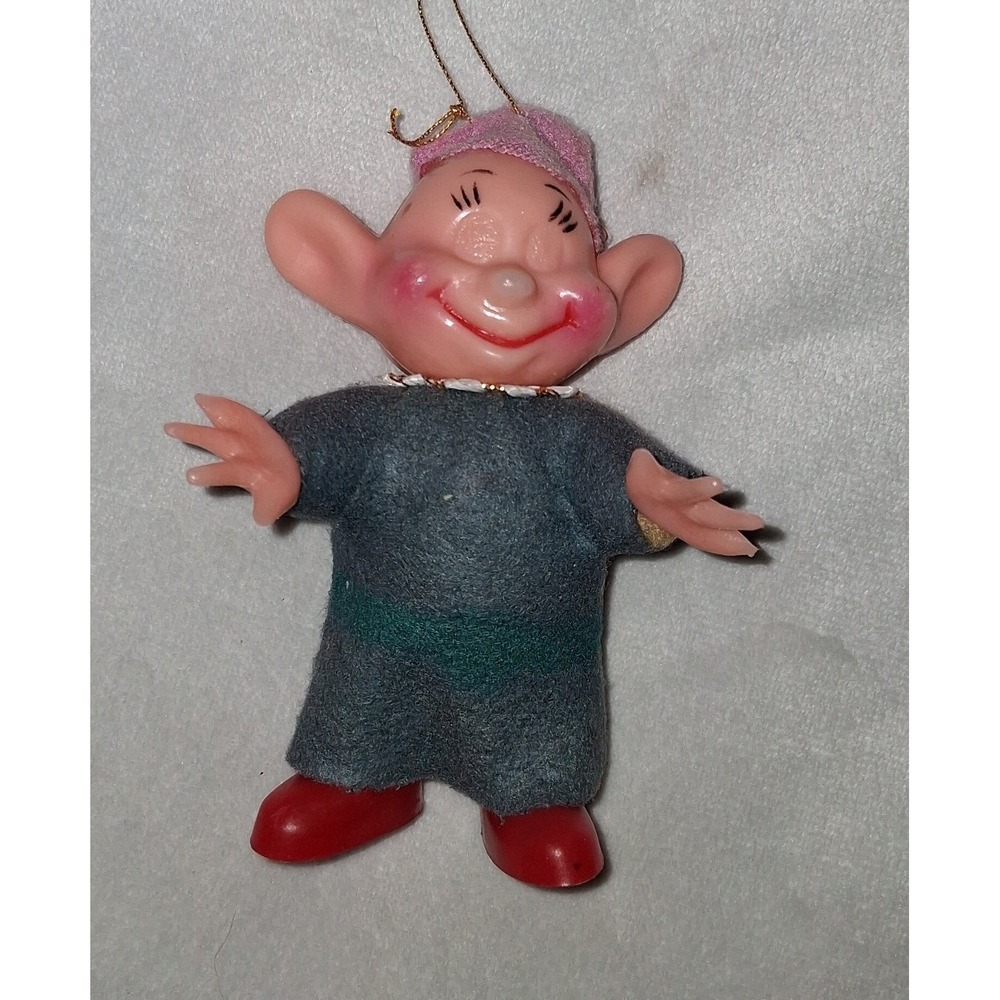 Vintage Walt Disney Productions Dopey Christmas Ornament Hong Kong 4"